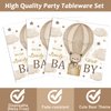 96Pcs We Can Bearly Wait Party Tableware Set Baby Shower Party Supplies Includes Plates Napkins Forks Bearly Wait Party Dinnerware Set Brown Bear Theme Party Decoration for Baby Shower Party Serve 24