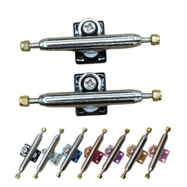 Leefai G3 Professional Fingerboard Trucks with Inverted Kingpin and Single Axles and Pivot Cups (Black 34mm)