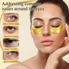 Aurchdly Under Eye Patches(24K Gold 30 Pairs), Gel Eye Mask for Reduce Dark Circles, Puffy Eyes,Undereye Bags, Wrinkles,-with Hyaluronic Acid & Collagen,Eye Treatment Skin Care for Men & Women Gift