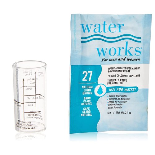 Water Works Permanent Powder Hair Color - #27 Natural Light Brown 0.2 oz. (Pack of 2)
