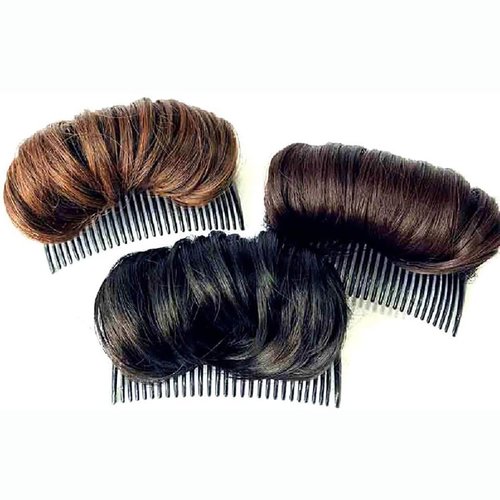 1Pc Dark Brown Hair Bun Invisible False Hair Clip, Hair Base Bump Fluffy Hair Pad Styling Insert Tool Volume Fluffy Princess Styling Increased Hair Pad Hair Bun and Crown Shapers for Women Girls