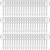 Audab 360Pcs Keychain Bulk, 120Pcs Keychain Rings with Chain and 120Pcs Open Jump Ring with 120Pcs Screw Eye Pins for Crafts and Jewelry Making