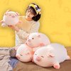 CHDGIOHA Pig Stuffed Animal Plush Pillow - 15.7'' Kawaii Soft Pig Hugging Pillow, Adorable Cuddle Plush Toy, for Kids, Girlfriend, or Adults, Perfect for Christmas and Birthdays (Squint, 15.7in)