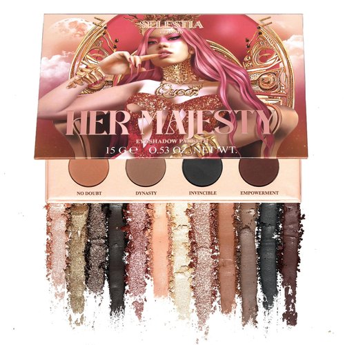 SELESTIA BEAUTY Makeup Eyeshadow Palette Her Majesty - 12 Long-Lasting Nude Shades - Ideal as Women's Gifts for Christmas - High Pigmented Eye Shadow Palette - 0.47 Oz