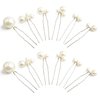 Sppry Wedding Pearl Hair Pins (12 PCS) - U Shaped Hair Accessories for Bridal Women (Silver)