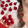 Rose Hair Clip for Women Girls, 20 Pcs Mini Red Flower Hair Barrettes Headpiece Hair Vintage Hair Pins for Bridal Wedding Valentine Mother's Day Halloween Birthday Party Gift