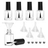 AHIER Empty Nail Polish Clear Bottles with Brush Cap Funnel and Mixing Ball (15ml 5p)