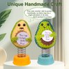 MuMyer Funny Positive Shaking Avocado Knitting Doll, Handmade Emotional Support Crochet Avocado Car Ornament Gift with Base for Car Interior Home Office Desk Decoration, Light Avocado
