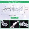 HINZIC 2Pcs Rhinestone Barrettes Crystal Sparkly Leaf Diamond Hair Clips Silver French Bridal Hairpins Wedding Engagement Prom Christmas Valentines Accessories for Bride Women Girls Thick Hair
