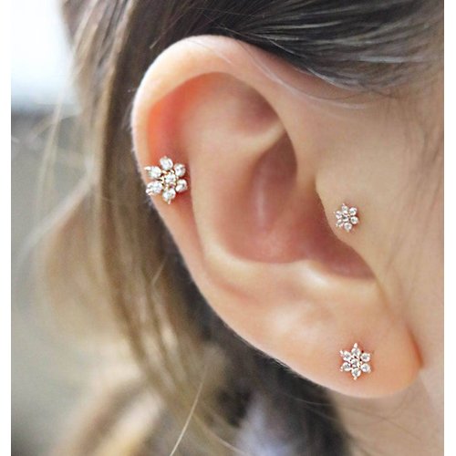 MODRSA Helix Piercing Jewelry Tragus Piercing Jewelry Forward Helix Earrings for Women Cartilage Earring Stud Tragus Earrings Cartilage Piercing Jewelry Gold