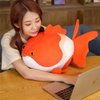 OUKEYI 13.8"/35cm red Goldfish Plush Stuffed Animal Toy Cute Soft Goldfish Plush Pillow Goldfish Doll Soft Stuffed Decorative Toy,Stuffed Animal for Children Gift 13.8"/35cm