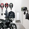PAHTTO Motorcycle Helmet Holder, Helmet Rack Wall Mount 180 Degree Rotation Helmet Hanger with Double Hook for Coats, Caps, Hats, Motorcycle Accessories