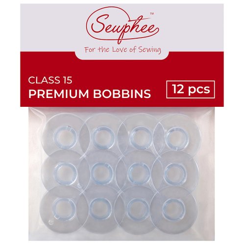 12pcs Bobbins fits Singer Sewing Machine - Class 15 Plastic Bobbins, 81348