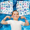 96 PCS Funny Ocean Dolphin Temporary Tattoos Sticker Blue Under The Sea Animal Fish Dolphin Birthday Party Decorations Supplies Favors Gifts Boys Girls Baby Shower Cute Tattoo School Reward Themed