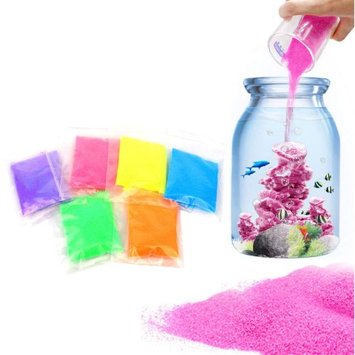 JULAN 6 Pack Magic Sand - Educational Innovations Magic Sand Space Sand Hydrophobic Sand Play Sand Colored Sand Toys for Kids & Adults-6 Colors