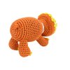 PETFLY Dog Teeth Cleaning Cotton Crochet Squeaky Dog Toy for Small Dog - Dinosaur Triceratops