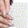 12 Sheets Gold Nail Art Stickers Decals,Nail Supplies 3D Self-Adhesive Nail Decals Metallic Stars Moon Glitter Gold Silver Nail Art Design Stickers for Women Girls Manicure Accessories Craft