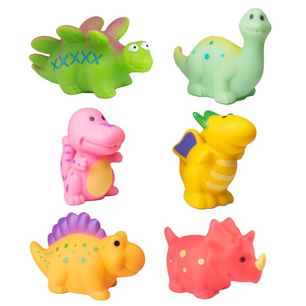 Dinosaur Bath Toys for Kids & Baby, Bathtub Shower Toys, Floating Swimming Pool Toys for Children, Boys, Girls, Toddlers from 3 Ages & Older (6PCS)