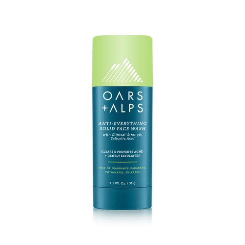 Oars + Alps Anti-Everything Solid Face Wash for Men, Acne-Fighting with Clinical-Strength Salicyl...