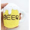 Dog Teeth Cleaning Cotton Crochet Squeaky Dog Toy for Small Dogs - Beer