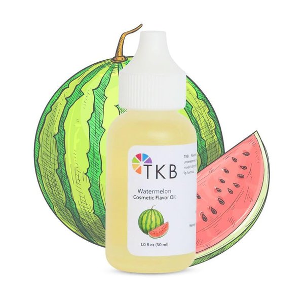 TKB Flavor Oil - DIY Cosmetics, Soaps, Body Care, Lip Gloss, Lipstick, Lip Balm, Unsweetened Flavoring Oil (Watermelon, 1 floz (30ml))