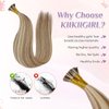 KiiKiiGirl Virgin Remy I Tip Hair Extensions Human Hair Chocolate Brown to Caramel Blonde Real Itip Human Hair Extensions 18Inch Pre Bonded I Tips Human Hair Extensions Invisible For Women 30G/Pack