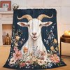 Cute Goat Blanket Farmhouse Sheep Goat Fleece Throw Blanket Fuzzy Plush Super Soft Cozy Warm Goat Decor Stuffed Animal Blanket Gifts for Boys Girls Kids Adult Men Women 40"x50"