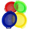 Matty's Toy Stop Sand Sifter Sieves for Sand & Beach (Red, Blue, Yellow & Green) Complete Gift Set Bundle - 4 Pack (8.75'' x 9.75")