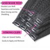 Kinky Straight Clip Ins Hair Extensions Natural Black for Black Women Full Head Yaki Kinky Straight Clip in Hair Synthetic 4PC 11Clips 110g/Set (12 inch)
