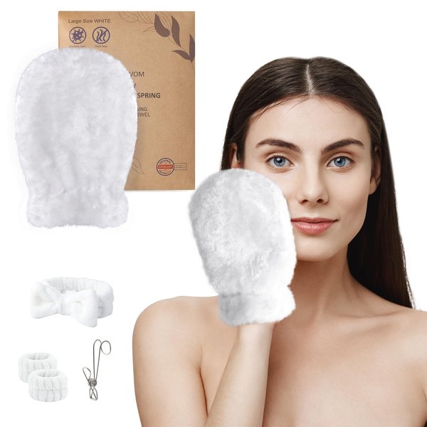 Hifaymos NAEILVOM Reusable Makeup Remover Gloves – Plant Fiber Cloth for Deep Cleansing and Exfoliation, No Makeup Remover Oil Needed, Prevents Blackheads and Whiteheads, Gentle for Face and Body