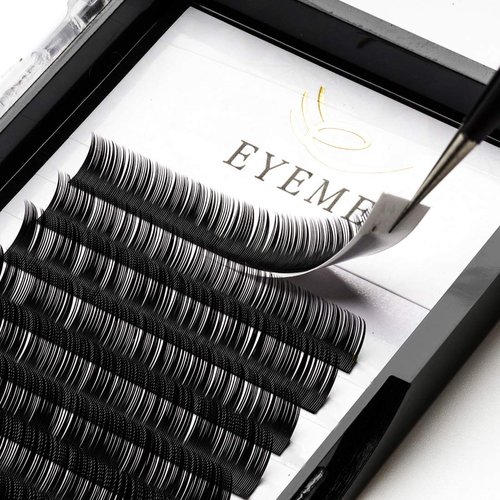 Eyelash Extensions 0.15 D Curl Natural Faux Mink Eyelash Extensions Individual Lashes Extension 14mm Tray Salon Use by EYEMEI