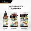 BIO KRAUTER Uric Acid Support Capsules - Kidney Health Supplement w/Tart Cherry 10:1 Extract - Milk Thistle & Turmeric Extract - Uric Acid & Joint Support Capsules - 100 Vegan Caps