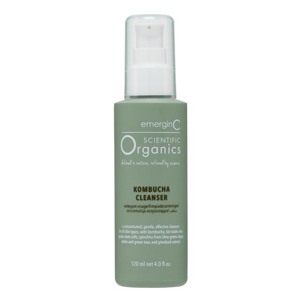 emerginC Scientific Organics Kombucha Cleanser - Nutrient Powerhouse Face Wash with Aloe Vera + Plant Stem Cells to Help Visibly Improve Skin Tone + Texture (4 oz, 120 ml)