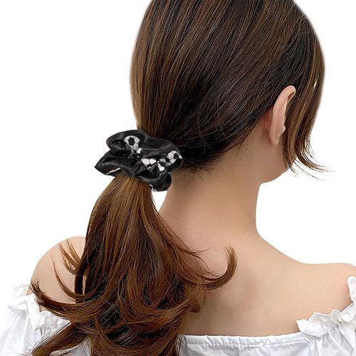 7 Pcs Shiny Soccer Hair Scrunchies Cheer Soccer Uniforms Scrunchie School Performance/Sports/Practice/Party/Gymnastics Scrunchie Ponytail Holder Wrist for Girls Cosplay Show (Purple)