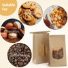 BagDream Bakery Bags with Window Small Kraft Paper Bags 100Pcs 3.54x2.36x6.7 Inches Tin Tie Tab Lock Bags Brown Window Bags Cookie Bags Coffee Bags Treat Bags