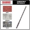 Sabre Tools 5/32 Inch x 6 Inch Masonry Drill Bit, Carbide Tipped 10-Pack for Concrete, Brick, Stone, 1/4” Hex Shank, Impact Performance (5/32" x 6", 10)