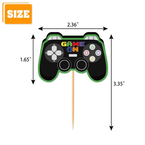 Video Game Controllers Cupcake Toppers 48 Pcs Gaming Themed and Food Decorations for Kids Gamepad Birthday Party Supplies Favors