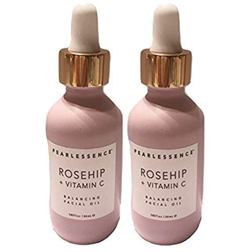 Pearlessence Rosehip Balancing Facial Oil + Rosehip Fruit Oil & Vitamin C - Daily Hydration to Balance & Revive Skin | Adds Moisture to Dry Skin | Made in USA & Cruelty Free (1.83 fl oz each, 2 Pack)