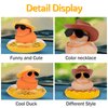 wonuu Rubber Duck Car Decorations Cute Car Accessories Dashboard Car Ornament with Cowboy Hat Swim Ring Colour Necklace and Sunglasses(B_Yellow Straw Clear)