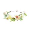 Lofruiin Women's Bohemian Simulated Rose Flower Wreath Adjustable Rose Flower Headband Seaside Party Floral Headpiece (A- White)