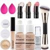 PHOERA Foundation,3 PCS Contour Stick Makeup Kit, Shades with Highlighter Stick, Blush Stick and Bronzer Contour Stick for Sculpt the Cheeks (101+102+ Fair Contour/Porcelain+ Nude+#01,#08,#13)