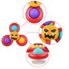 Jofan 3 Pack Halloween Suction Cup Spinner Toys Sensory Bath Toys for Toddlers Kids Halloween Treat Bags Gifts