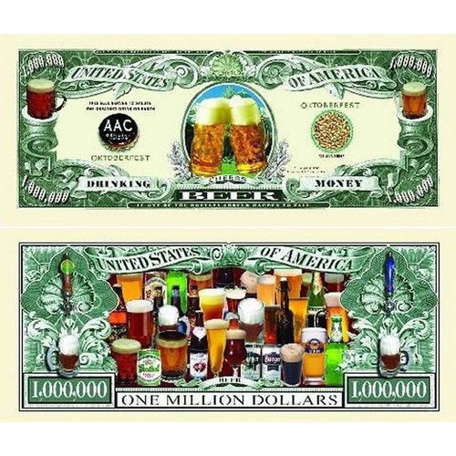 25 Beer Million Dollar Bills with Bonus “Thanks a Million” Gift Card Set