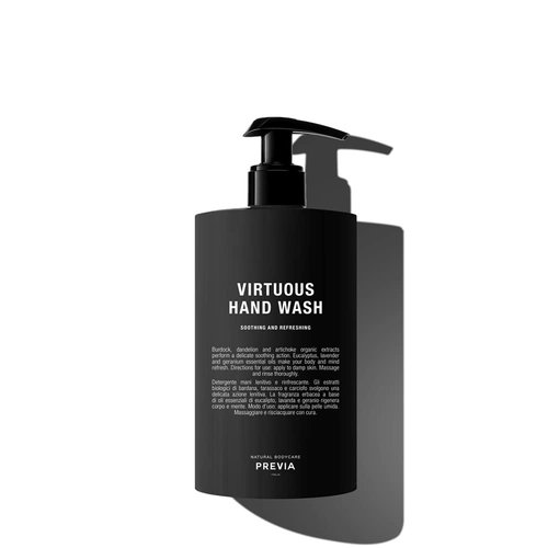 PREVIA Virtuous Hand Wash - Nourishing Soothing Hand Soap for Dry Skin, Hydrating Formula with Lavender & Geranium, Vegan & Natural Ingredients, 16.9 oz