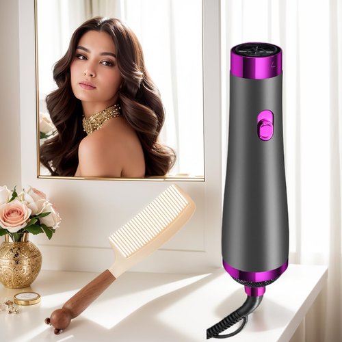 Travel Hair Dryer- 1800W High-Speed Brushless Motor Negative Ionic Blow Dryer for Fast Drying, Low Noise Thermo-Control Hair Dryers with Comb for Salon, Home and Travel. (Purple)