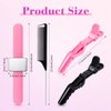 14-Piece Hair Braiding Set: 2 Magnetic Wristbands, 4 Parting Combs, 8 Wide-Tooth Sectioning Clips (Black, Pink)