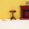 LOGOFUN 2 Pcs Miniature Wooden Table 1:12 Scale Round End Table Model Dollhouse Furniture Accessories