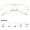 JOVAKIT Aviator Clear Lens Glasses for Women Men Non-prescription Eyeglasses Blue Light Blocking Lens Metal Frame (Gold)