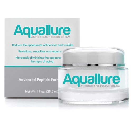 Aquallure Antioxidant Rescue Cream and NEW! Aquallure Apple Stem Cell Rejuvenating Serum - Anti Aging 2 Step BUNDLE - Moisturizing Peptides, Hyaluronic Acid, Vitamin C 20% - (1 oz each) (2 items)