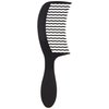 Wet Brush Detangling Comb, Black - Wide Tooth Hair Detangler with WaveTooth Design that Gently and Glides Through Tangles - Brush Throough Conditioner and Hair Masks - Gentle On Scalp and Pain-Free